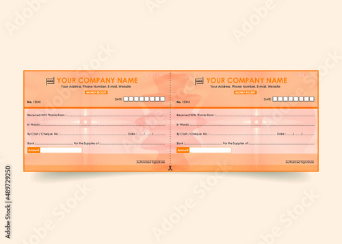 Money Receipt template vector design Premium
