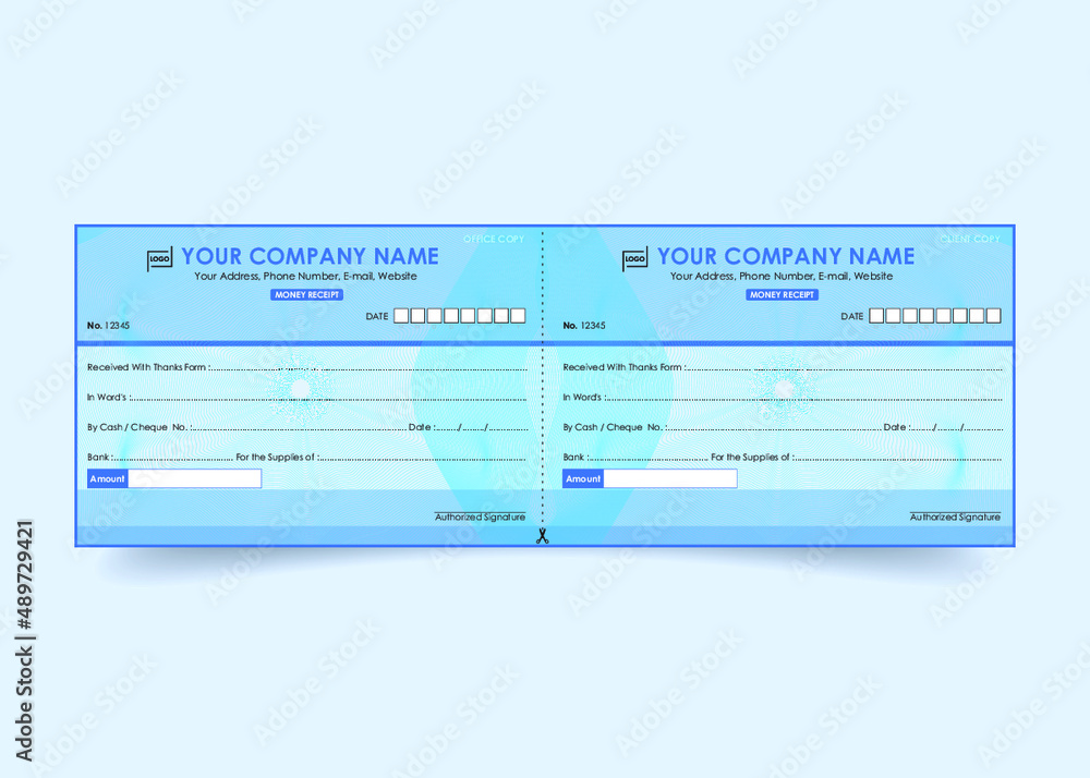 Money Receipt template vector design Premium Money Receipt template vector design Premium