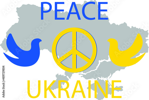 Vector illustration with call for peace in Ukraine