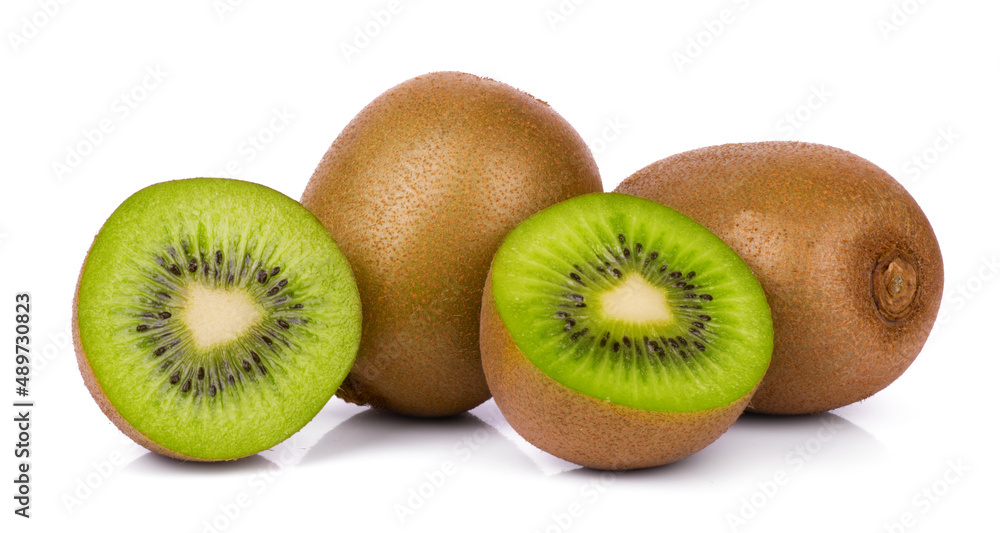 Delicious ripe kiwi fruits, isolated on white background Delicious ripe kiwi fruits, isolated on white background