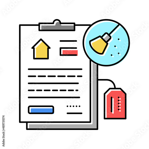 end of tenancy cleaning color icon vector illustration