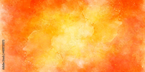 Abstract watercolor background with watercolor. brush watercolour orange stroke color spot blotch watercolors vector illustration. Orange and Yellow Colorful Watercolor Background.