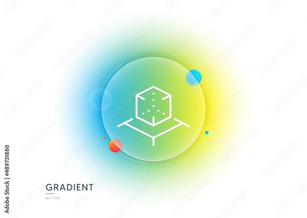 Augmented reality line icon. Gradient blur button with glassmorphism. VR simulation sign. 3d cube symbol. Transparent glass design. Augmented reality line icon. Vector Augmented reality line icon. Gradient blur button with glassmorphism. VR simulation sign. 3d cube symbol. Transparent glass design. Augmented reality line icon. Vector
