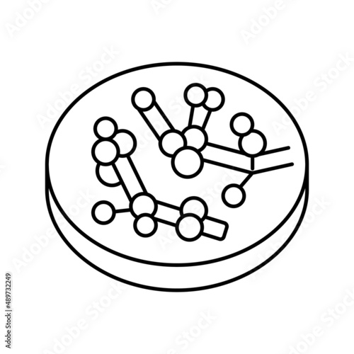 candida fungi albicans line icon vector illustration