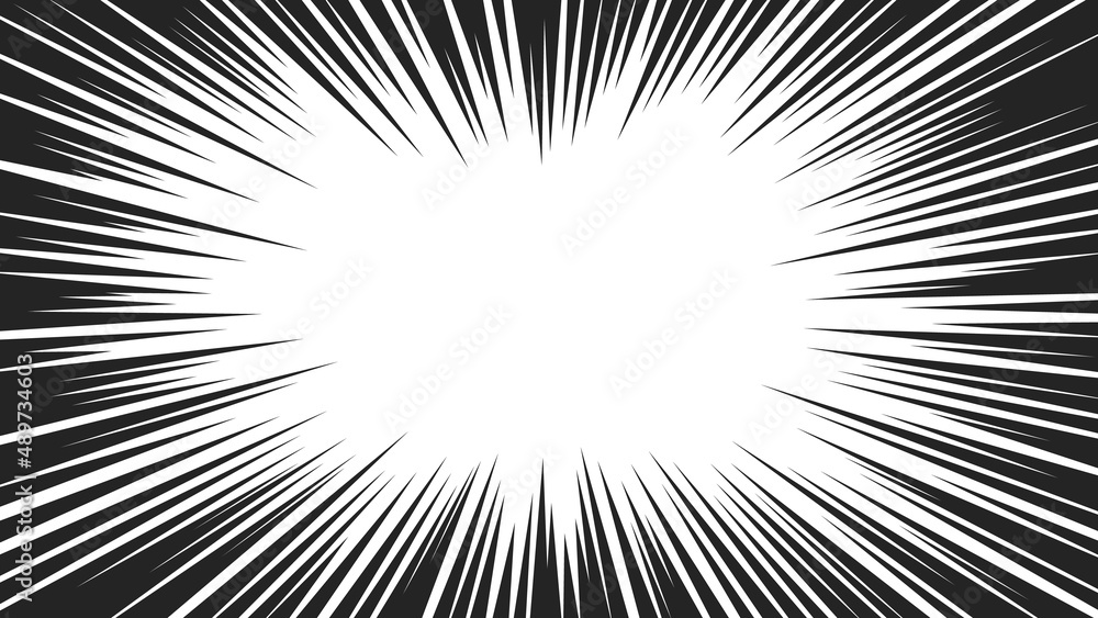 Radial speed lines. Graphics blast frame, black convergent strips or comic zoom effect. Manga or anime element, abstract power exact vector background Radial speed lines. Graphics blast frame, black convergent strips or comic zoom effect. Manga or anime element, abstract power exact vector background