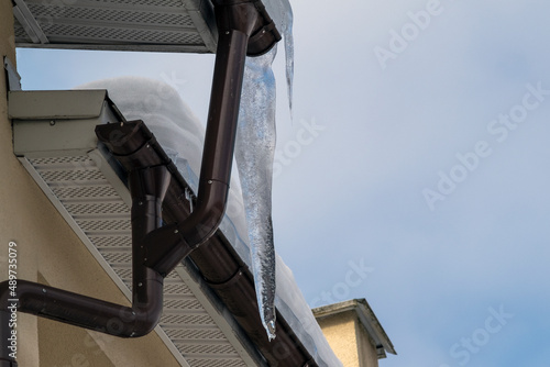 huge icicle on house