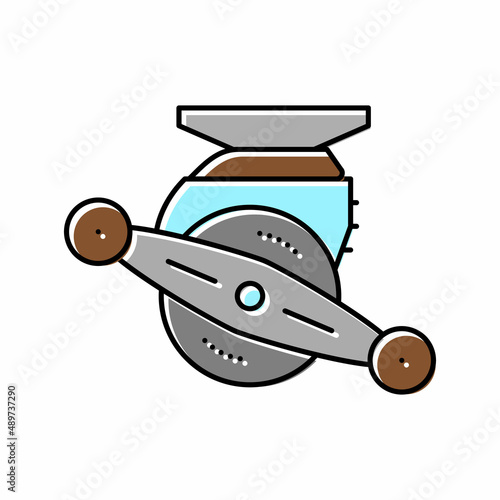 bait cast reel color icon vector illustration