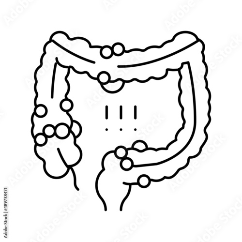 crohns disease line icon vector illustration