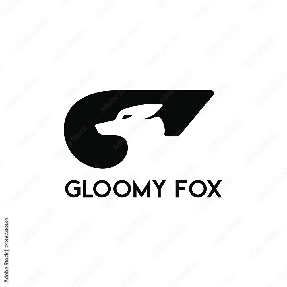 letter G Fox logo. fox or wolf head silhouette logo letter G Fox logo. fox or wolf head silhouette logo