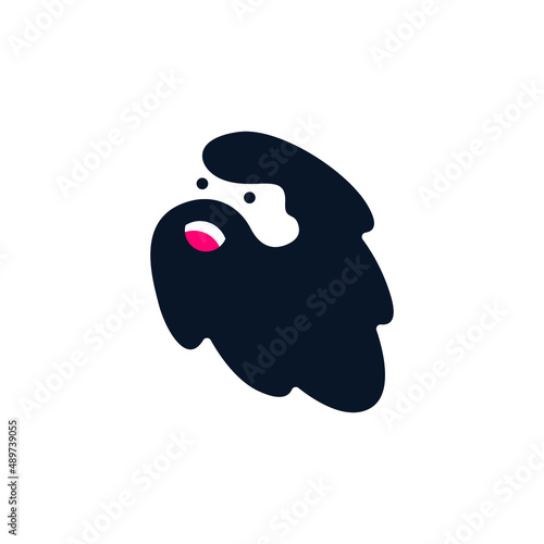 shooting happy dwarf man with beard logo