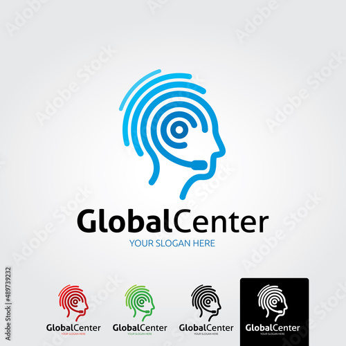 Global center logo template - vector
