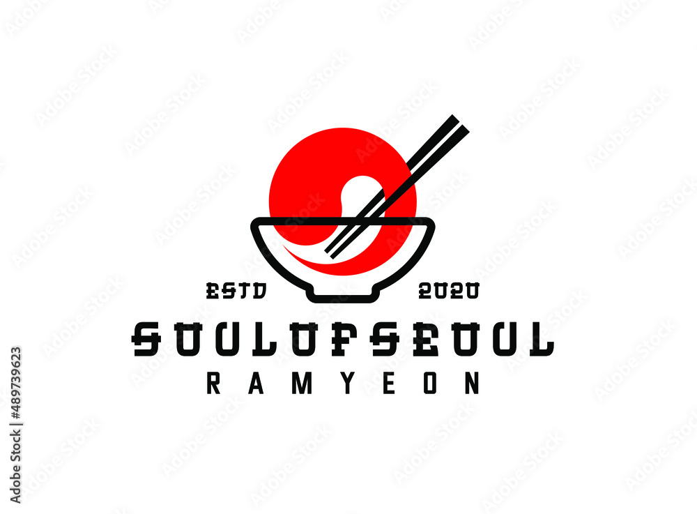 Ramen Logo Design Illustration . Ramen menu logo template with bowl . korean food logo stock vector Illustration Ramen Logo Design Illustration . Ramen menu logo template with bowl . korean food logo stock vector Illustration