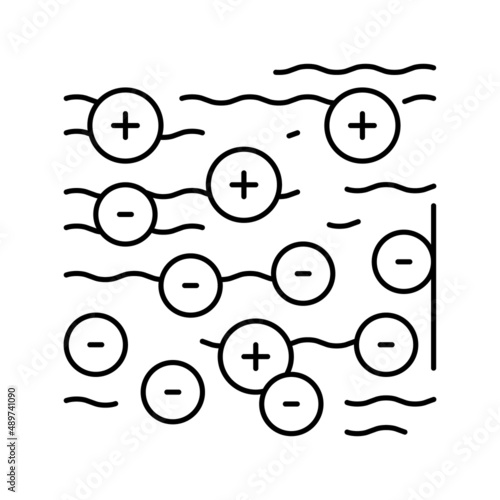coagulation and flocculation water filter line icon vector illustration