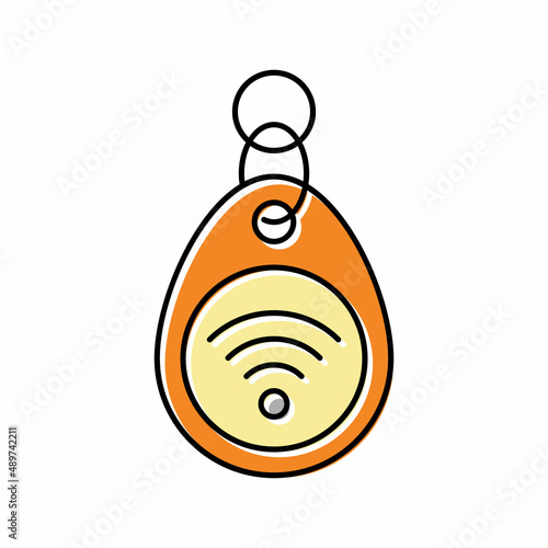 trinket rfid color icon vector illustration