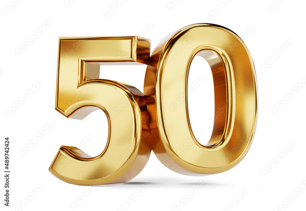 50 golden bold letters isolated on white 3d-illustration 50 golden bold letters isolated on white 3d-illustration