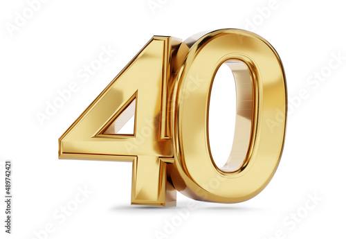 40 golden bold letters isol...