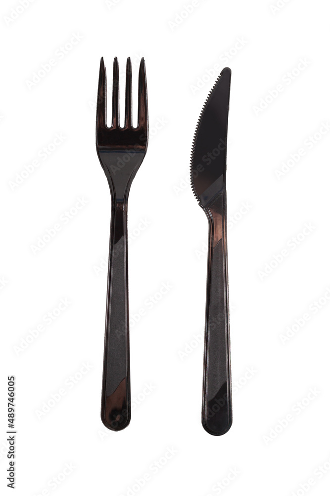 plastic fork and knife isolated on white background plastic fork and knife isolated on white background