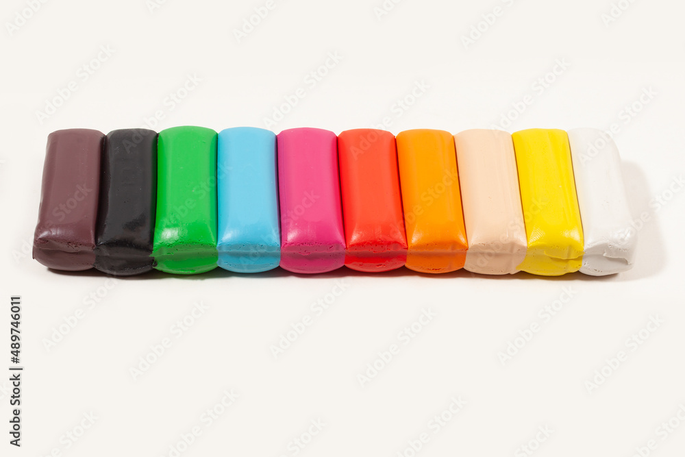 colorful modeling putty isolated on white colorful modeling putty isolated on white