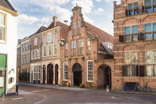 Old center of the city of Zutphen with the Kortegaerd of the Equestrian Guard.