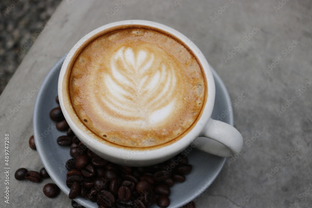 Obraz premium cup of coffee and beans