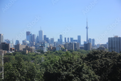 city skyline from above