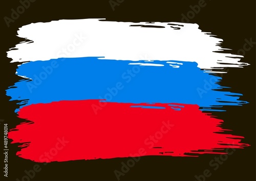Free Download The flag of Russia is painted with paint. Paint, stain, blot - GFXLoad