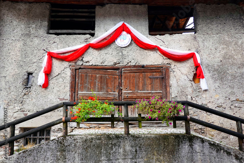 Architectural detail in Fiera di Primiero, Pale di San Martino, Trentino Alto-Adige, Italy, Europe photo