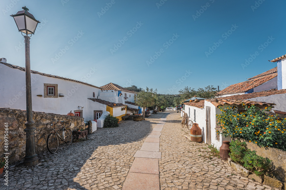 Main Street of small traditional Portuguese village in Lisbon region Main Street of small traditional Portuguese village in Lisbon region