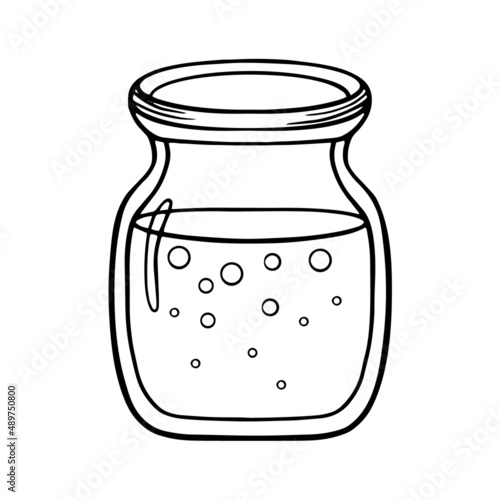 Glass jar sketch. Vintage vector illustration