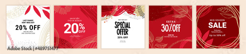 Social media sale banners design. Vector illustration templates suitable for web banners, social media posts, mobile app, internet ads.
