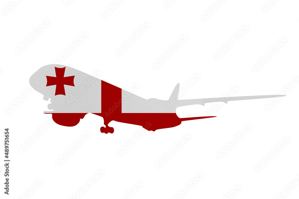 Aircraft News clip art in colors of national Georgia flag on white background