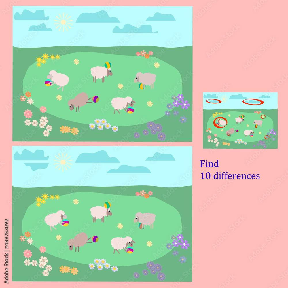 find 10 differences puzzles for children under 6 years old, presented by seasons, summer find 10 differences puzzles for children under 6 years old, presented by seasons, summer