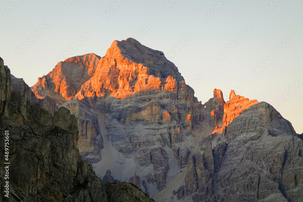 Mountain peaks of the Sexten or Sesto Dolomites, Trentino-Alto Adige, Italy, Europe