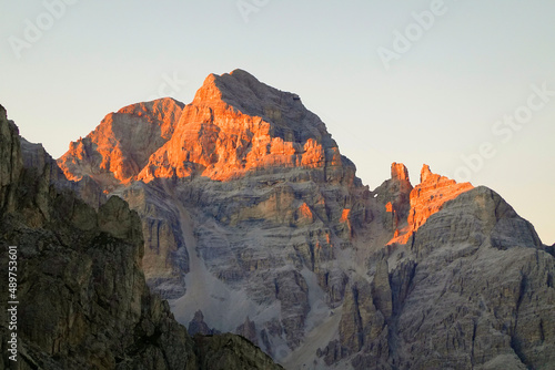 Mountain peaks of the Sexten or Sesto Dolomites, Trentino-Alto Adige, Italy, Europe
