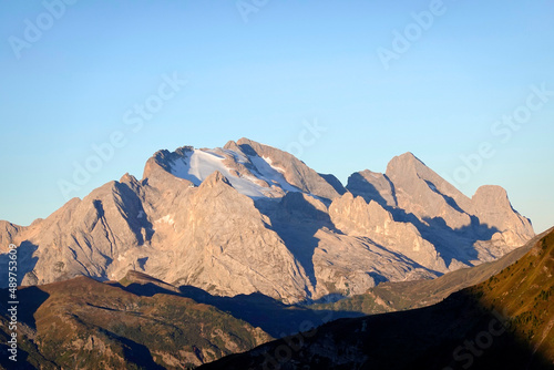 Fototapeta Naklejka Na Ścianę i Meble -  Summer landscape of the Marmolada Group in the italian Dolomites, Italy, Europe