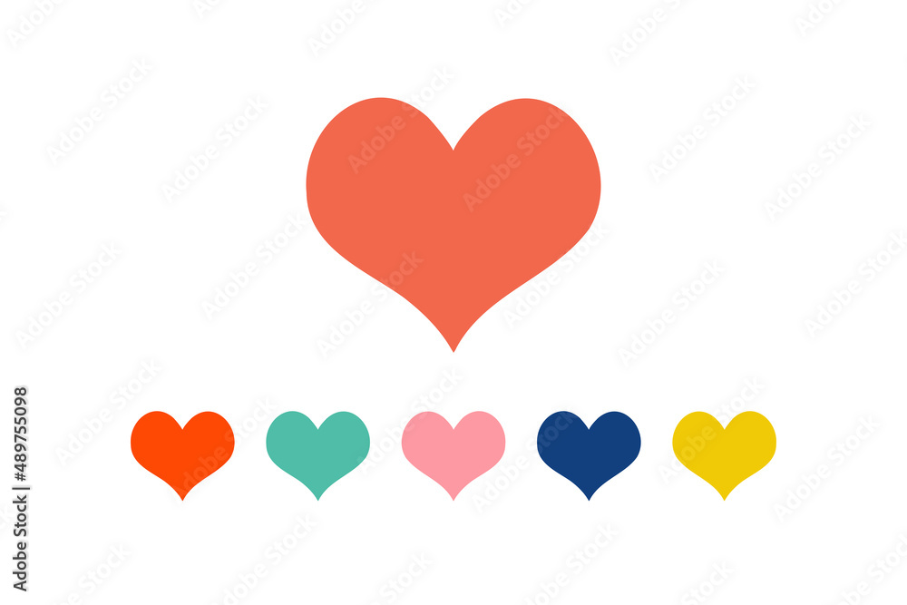 Heart icon color variations. heart symbol for your design. four color variations