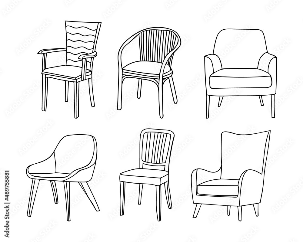 Chair doodle icons collection in vector. Hand drawn chair icons set in vector. Doodle chair illustrations collection in vector Chair doodle icons collection in vector. Hand drawn chair icons set in vector. Doodle chair illustrations collection in vector