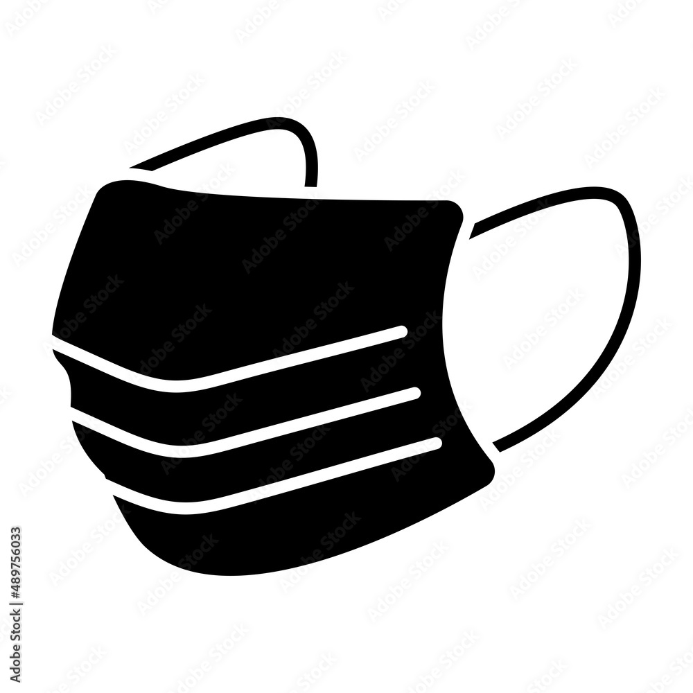 Medical or surgical face mask icon on white background Medical or surgical face mask icon on white background