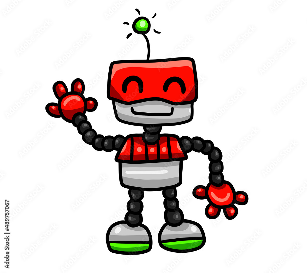 Stylized Happy Red Robot Stylized Happy Red Robot