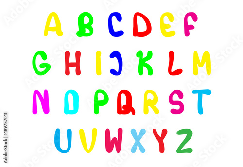 Alpahabet English letters colorful kids illustrtion school learning