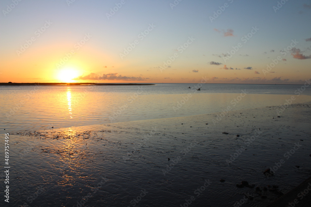 sunset on the sea