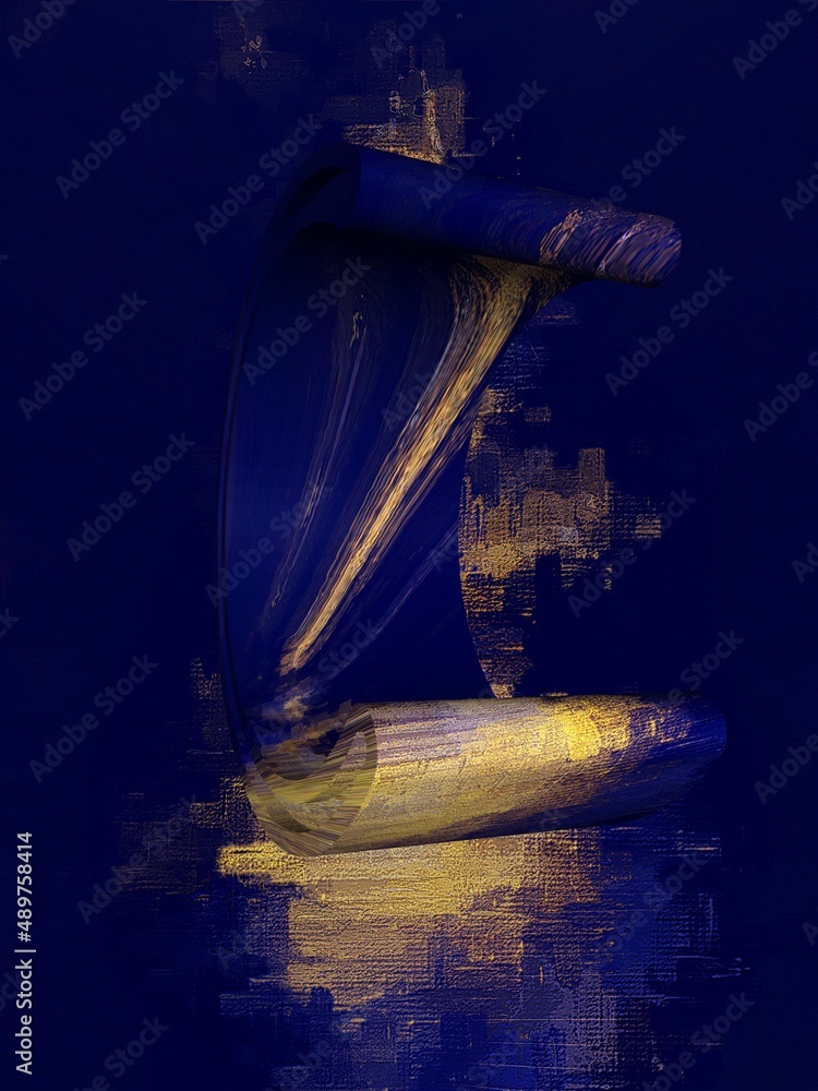 3d abstract illustration of object logo on background