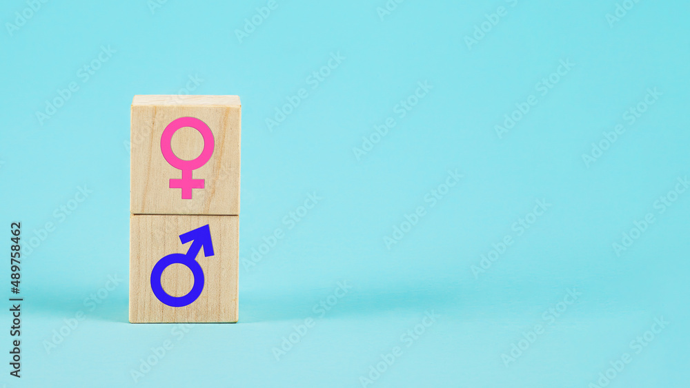 Male and female symbols. Pink and blue female and male signs. Ge Male and female symbols. Pink and blue female and male signs. Ge