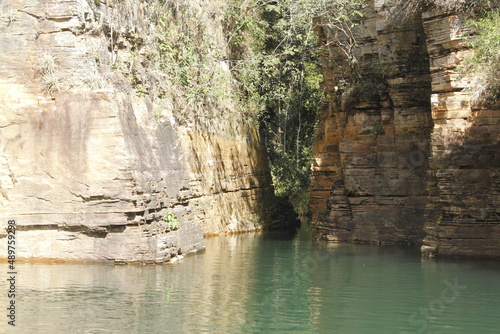 passage between the rocks Furnas dam