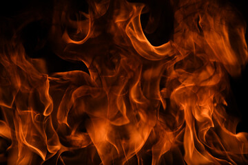 Flame fires. Burn lights on a black background. Fire flames on black background. Abstract fire flame background.