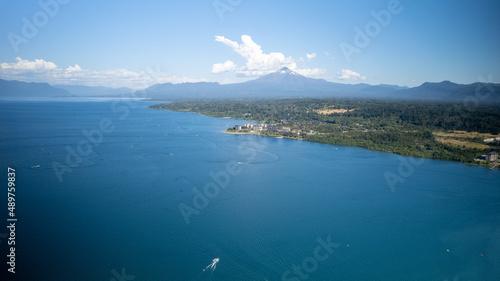 Villarrica lake and volcano