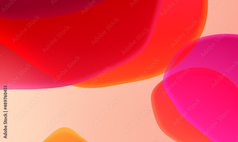 Abstract geometric fluid red orange color gradient background. Trendy design graphics used for wallpaper screen tablet and phone.