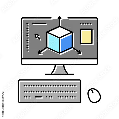 3d modeling color icon vector illustration