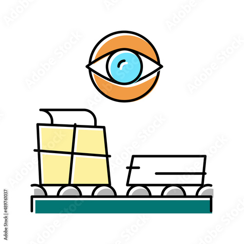 paper production control color icon vector illustration