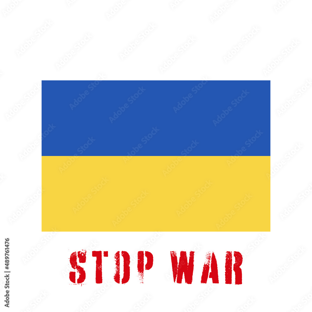 Stop War sign with Ukrainian Flag. Vector isolated on white Stop War sign with Ukrainian Flag. Vector isolated on white